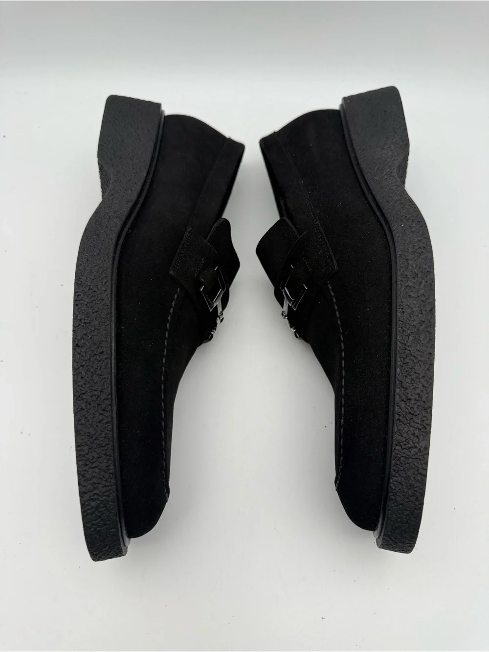 BRAND NEW Rare Vintage Italy Gucci Loafers Black Suede 110 0269 Men’s Size 7.5